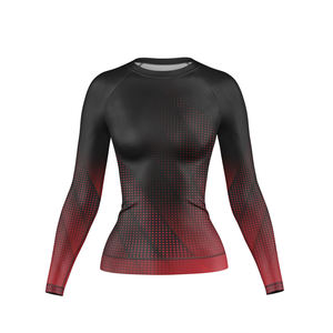 Customized <b>Women's</b> Long Sleeve Seamless Ribbed Gym <b>Top</b> Quick Dry <b>Compression</b> Yoga Shirt Heat-Transfer Print Breathable - Product Image 4
