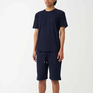 Nuevo Conjunto de Camiseta y Pantalones Cortos Deportivos Casuales de Verano para Hombre con Logotipo Personalizado, de Color Sólido y Hombros Caídos, Conjunto de 2 Piezas para Hombre - Product Image 2