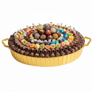 Plateau de service en métal décoratif fantastique pour chocolats, élégant plateau ovale doré, fournisseur en gros pour hôtels et événements, idéal pour les cadeaux - Product Image 5