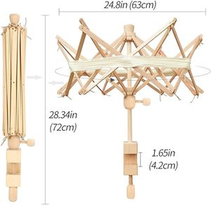 Wooden Umbrella Yarn Swift Winder Clamp-on Skein Winder Hand Operated Yarn Holder Tool for Knitting Crochet Weaving Swift Winder - Product Image 1