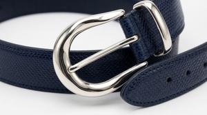Ceinture pour femme en cuir véritable bleu marine, boucle à ardillon en acier inoxydable, réglable, décontractée, élégante, durable et écologique - Product Image 2