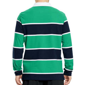 Pull rayé de haute qualité 2026 pour hommes, chemise polo de rugby personnalisée à manches longues pour hommes, 100 % coton, chemises de rugby pour hommes avec logo - Product Image 4