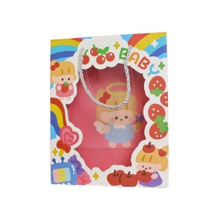 Bolsa de papel de regalo Premium para bebés con ventana frontal transparente y tarjeta de felicitación: solución de embalaje ecológica y duradera (estilo 01) - Product Image 1