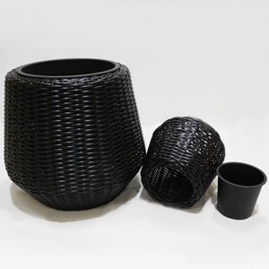 Pot de fleurs moderne en jacinthe d'eau noire, écologique, pour plantes d'intérieur, design minimaliste pour la maison et le jardin - Product Image 4