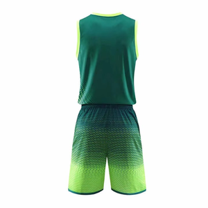 Conjunto de Uniforme de Baloncesto Geométrico Verde Neón Personalizado, Jersey con Cuello en V y Pantalones Cortos para Equipos - Product Image 4
