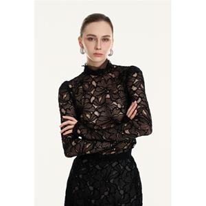 Nueva Ropa, Blusas y Camisas para Mujer, ODM LIZZIE, Blusa con Peplum de Encaje, Manga Corta, Encaje Floral, Blusas y Camisas para Mujer - Product Image 1
