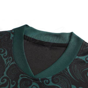 Ensemble short et maillot de football sublimé noir et turquoise pour homme, col en V, manches courtes, anti-humidité, coupe ajustée, tenue de sport - Product Image 5