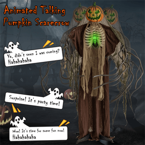 Fantasma Animatronico di Halloween da 1,8 m con Design a Zucca Luminoso, Suoni e Movimenti Spaventosi Attivabili al Tocco per Uso Interno/Esterno - Product Image 4