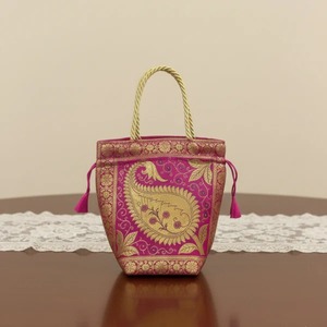 Premium Quality Meher Banarasi Silk Potli <b>Bag</b> Available for Affordable Price from India - Product Image 4