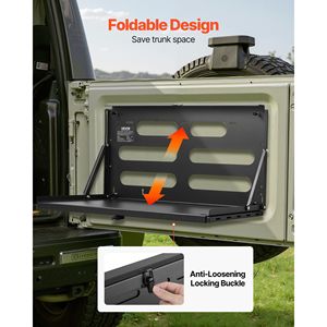 Tavolino per Portellone Jeep Wrangler JK 2007-2024, Capacità 88 Libbre, Acciaio al Carbonio, Pieghevole, Pannello Molle, Tavolo Ribaltabile per Accesso Porta Posteriore - Product Image 5