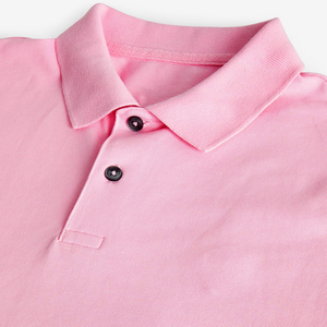 Polo de Algodón de Manga Corta Rosa para Hombre, Tejido, Color Sólido, Transpirable, Corte Regular - Product Image 5