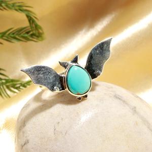 Elegante Anillo de Plata de Ley con Turquesa en Forma de Pera, Joyería Hecha a Mano Unisex para Bodas y Fiestas al Mejor Precio - Product Image 3