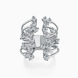 Krishnavii KR 209 18ct White <b>Gold</b> Lab Grown Diamond <b>Set</b> <b>Ring</b> for Unisex Luxury Wear - Product Image 5