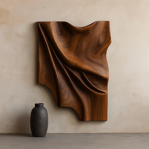 Sculpture murale unique en bois organique, sculpture murale en bois artisanale pour la décoration murale du salon - Product Image 2