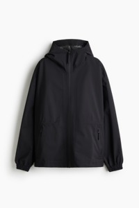 Blouson à capuche avec fermeture éclair, coupe-vent en polyester tissé, pour l'automne, couleur unie, coupe classique, manches longues - Product Image 1