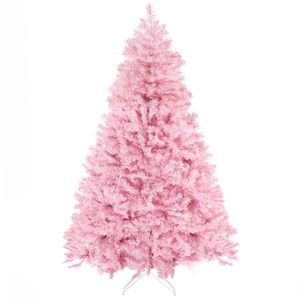 Albero di Natale Artificiale Alto 1,8 m con 1000 Rami, Base in Acciaio ad Apertura Automatica, Forma Larga Rosa per Decorazioni Festive - Product Image 2