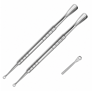 MANAN INSTRUMENTS Juego de Empujadores de Cutículas de Acero Inoxidable de Doble Punta, Reutilizables, para Manicura, Uso Artístico en Salón - Product Image 4