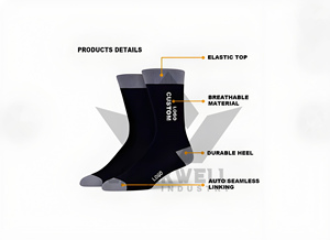 Chaussettes unisexes pour adultes Yesi à séchage rapide, imprimées par sublimation, motif lettres sur le devant, en polyester, pour l'été - Product Image 6