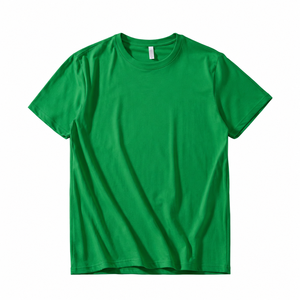 เสื้อยืดคอกลมแขนสั้นสีเขียวล้วนสำหรับผู้ชาย ทรงปกติ ผ้าโพลีเอสเตอร์ถัก 100% ย้อมสีพื้น พิมพ์ลายด้านหน้า เป็นมิตรกับสิ่งแวดล้อม - Product Image 2