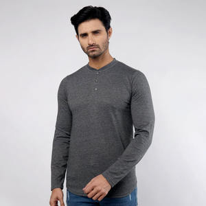 Camiseta Henley Personalizada de Manga Larga, 220g, Algodón Grueso, Corte Ajustado, Estilo Urbano para Hombre, Secado Rápido - Product Image 3
