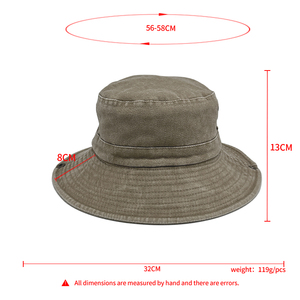 Chapeau Bob de Pêcheur de Haute Qualité, Lavé et Vieilli, à Large Bord, Uni, Vierge, Personnalisable avec Broderie ou Logo Imprimé, pour Hommes et Femmes - Product Image 3