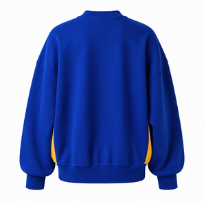 Sweat-shirt à col rond pour femme, manches longues, bleu et or, avec blocs de couleur, de la sororité Sigma Gamma Rho, accessoires grecs - Product Image 3