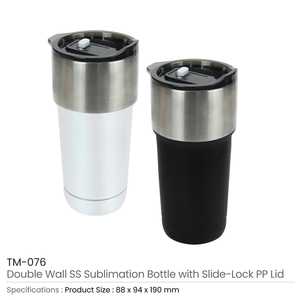 แก้วน้ำสแตนเลสสองชั้นพร้อมฝาปิดแบบสไลด์ล็อค PP ขนาด 591 มล. - Product Image 3