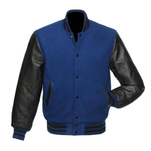 2025 Best Quality With <b>Leather</b> Sleeves Men Varsity <b>Leather</b> <b>Jacket</b> Fashion Bomber Casual Coat Autumn <b>Jackets</b> - Product Image 1