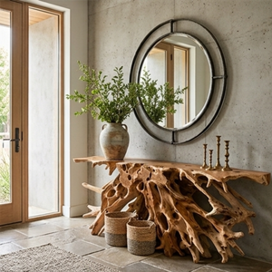 ARTERRA Premium Solid Wood Teak Root <b>Console</b> <b>Table</b> Eco-Friendly Durable Freeform Design Rustic Luxury Living Room Apartment - Product Image 6