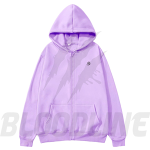 Sudadera con Capucha Negra Unisex Bloodline, Cierre de Cremallera, Corte Regular, Forro Polar, Informal, con Bolsillo Frontal, 100% Algodón, Estilo Hip Hop, Invierno - Product Image 6