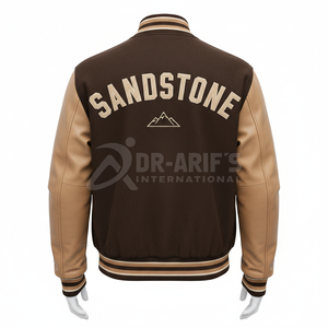 Veste de sport personnalisée pour équipe de football, hiver, adulte, jeune homme, couleur unie, manches en PU, imperméable, écologique - Product Image 5
