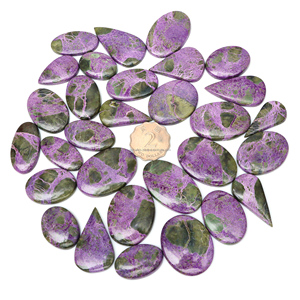 Stichtite naturelle, cabochon lâche, pierre semi-précieuse de guérison pour la guérison énergétique, bijoux, dos plat, lot en gros - Product Image 1