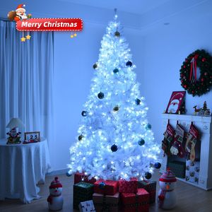 Albero di Natale Artificiale Pre-Illuminato da 2,4 m con 1500 Rami, 500 Luci, Pino Artificiale a Cerniera per Feste, Ufficio, Casa - Effetto Realistico Superiore - Product Image 4