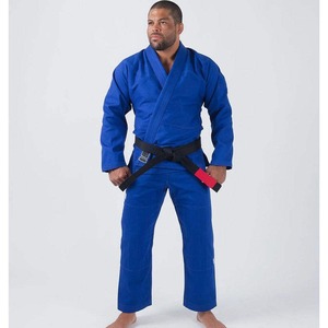 <b>Men</b> BJJ <b>Kimono</b> Blue 100 Cotton Regular Fit Durable Printed Logo Left Sleeve Adult Martial Arts Wear - Product Image 2