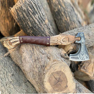 Hache viking industrielle classique, lame en acier au carbone, inspirée de l'ancienne Scandinavie, tête décorative, artisanat artisanal pour - Product Image 3