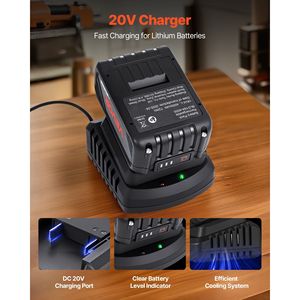 20V MAX 4.0 agli ioni di litio Ah batteria con caricabatterie Combo ricarica rapida prodotto durevole ed efficiente - Product Image 3