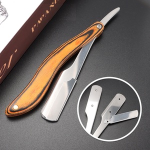 Classic Folding Beard Barber <b>Single</b> <b>Blade</b> Wooden Handle Straight <b>Razor</b> Safety <b>Razor</b> for Men Shaving - Product Image 3