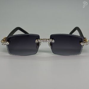 Gafas de Sol con Lentes Negros y Diamantes de Imitación VVS, Diseño Hip Hop, Modernas y a la Moda - Product Image 1