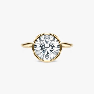 Joyería Fina, Anillo de Diamante Cultivado en Laboratorio de 2 Quilates con Bisel Redondo, Oro de 14K, Fabricante - Product Image 2