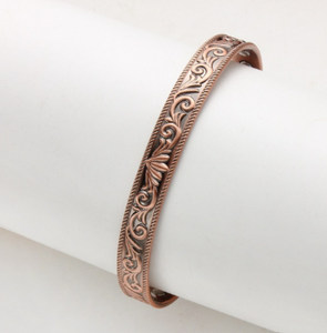 Minimalist Sacred Tree Intertwined Knot Engraved Magnetic Solid Copper Wristband Fashionable Metal Jewelry Exquisite Design - Product Image 3