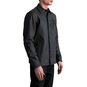 เสื้อแจ็คเก็ตหนัง PU สำหรับผู้ชาย ปกคอพับ ปิดด้วยกระดุม สีพื้น สไตล์ชุดทำงาน ใส่ได้ในฤดูใบไม้ร่วง - Product Image 3