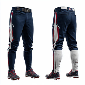 กางเกงเบสบอลผู้ชายสำหรับผู้ใหญ่ ระบายอากาศได้ดี เหมาะสำหรับกีฬาฤดูหนาว กางเกงซอฟต์บอลสำหรับฝึกซ้อม เอวติดกระดุม มีแถบลาย - Product Image 3