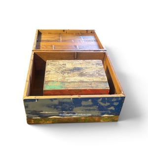 Boîte de rangement rectangulaire en bois artisanale, finition naturelle vibrante, organisateur de bijoux, boîtes de rangement décoratives, vente en gros OEM ODM - Product Image 3