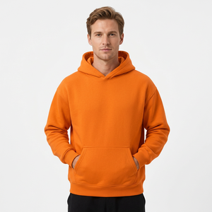 Oversized 350-550 Gsm 100% Cotton Plain Fleece Breathable Eco-Friendly Anti-Wrinkle Customized Brand Vacation <b>Hoodie</b> Men - Product Image 5