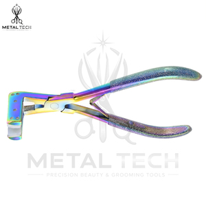 Pince à presser pour extensions capillaires multicolores, construction en acier inoxydable, mâchoires plates avec coussin en silicone, outil d'application de bandes adhésives pour salon - Product Image 2