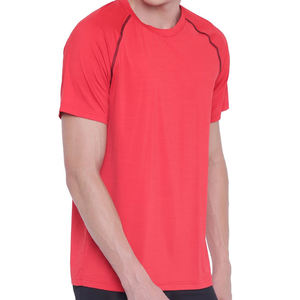 Camiseta Deportiva Premium para Hombre, Color Rojo Sólido, Manga Raglán, Cuello Redondo, Manga Corta - Product Image 2
