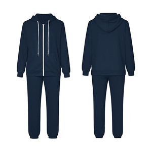 <b>Navy</b> <b>Blue</b> <b>Women's</b> Full Zip Hoodie Tracksuit 2 Piece Set Cotton Fleece <b>Jogger</b> Sweatpants Custom Oem Wholesale Manufacturer Odm - Product Image 4