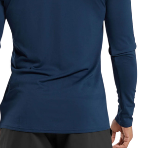 Camiseta de Manga Larga Ajustada para Hombre, Color Azul Marino, Elástica, para Gimnasio, Entrenamiento, Deportes, Ropa Deportiva Informal - Product Image 6