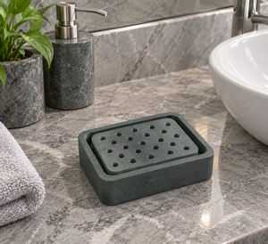 Lot de 8 accessoires de salle de bain de luxe : Porte-savon et support en pierre faits à la main, étanches, rectangulaires 9x11cm – Vente en gros du fabricant - Product Image 3