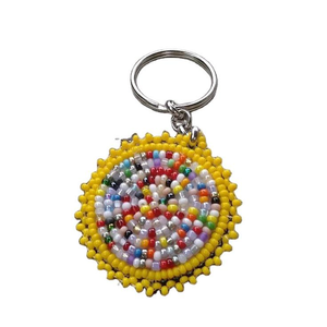 vHandcrafted Colorful Beadwork Metal Carabiner <b>Keychain</b> Artisan Decorative Beaded for Gifting Portable - Product Image 2